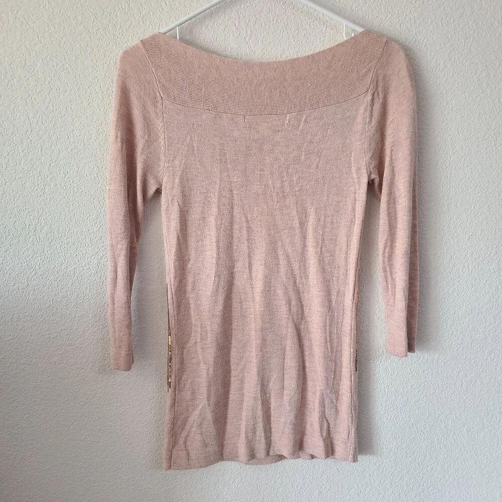 Boston Proper US Size XS Angora Blend Sequin Detail Boatneck 3/4 Sleeve Sweater